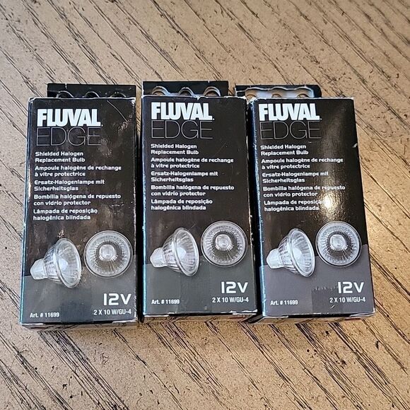 Fluval Edge shielded halogen replacment bulbs 12V 3 pack 6 bulbs NWT - Picture 1 of 4